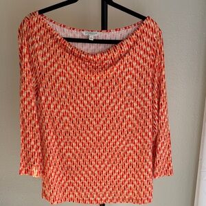 Liverpool Red and White Patterned Blouse